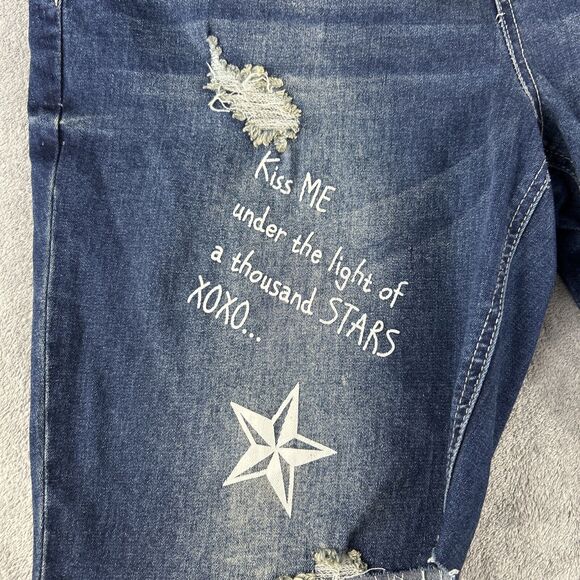 Elite Premium Denim 15 / 16 Cut Offs Jeans Grunge Y2K Art Distress Graphic - Picture 4 of 15
